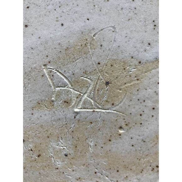 Vintage Art Pottery Low Profile Bowl Planter Asian Inspired Signed 7” Diameter - Picture 7 of 7